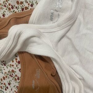White and Brown Aerie tanks 2